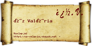 Őz Valéria névjegykártya